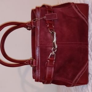 Coach Burgundy Suede Tote EUC